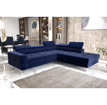 Rohová sedací souprava TOSCANIA II průměr 30x250 - modrá , pravá