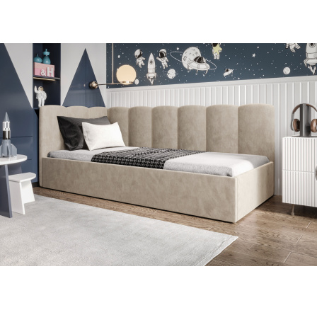 Postel SIMBA - béžová - T13, Levá strana Postel SIMBA - béžová - T13, Levá strana