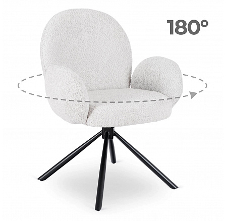 Otočná židle MUSSO Šedá Boucle