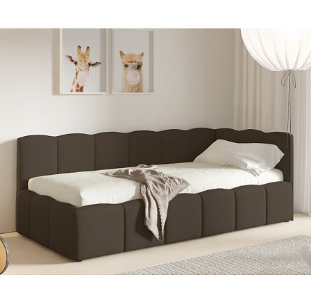 Postel TUNIS 200 x 90, nízký bok, Velutto 6, Pravá Postel TUNIS 200 x 90, nízký bok, Velutto 6, Pravá