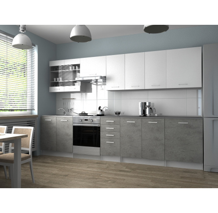 Kuchyňská Linka Pamis 320/260 bílá/beton Kuchyňská Linka Pamis 320/260 bílá/beton
