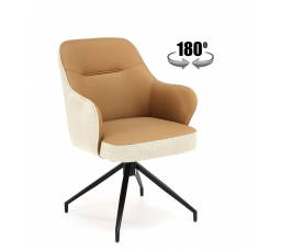 Jídelní otočná židle K527, Hnědá/Béžová/Černá