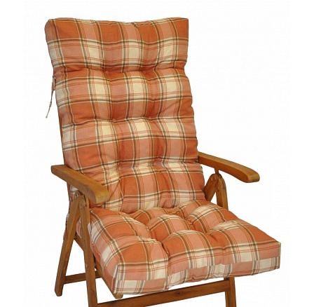 Polstr na teakové zahradní křeslo vysoké - látka UNIKO kostka Tera