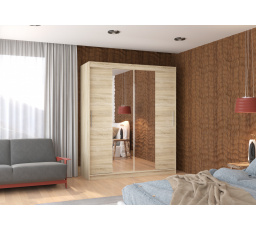 Posuvná skříň se zrcadlem DALLAS 180 Sonoma+Sonoma