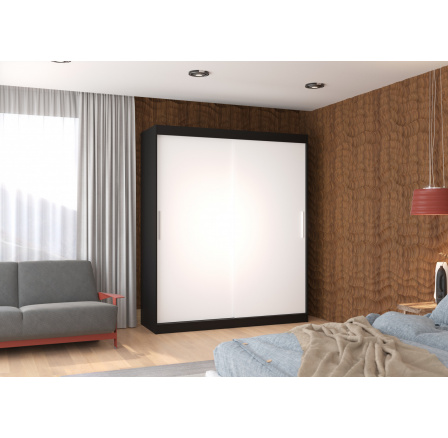 Posuvná skříň LINCOLN 180 Černá+Bílá