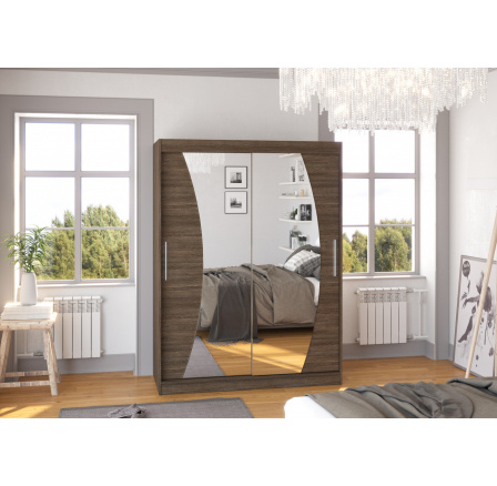 Posuvná skříň se zrcadlem MODESTO 150 Choco+Choco
