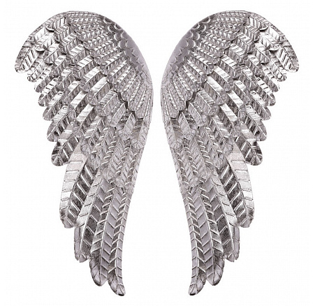 Křídla andělská  - kovová, stříbrná, cena za pár