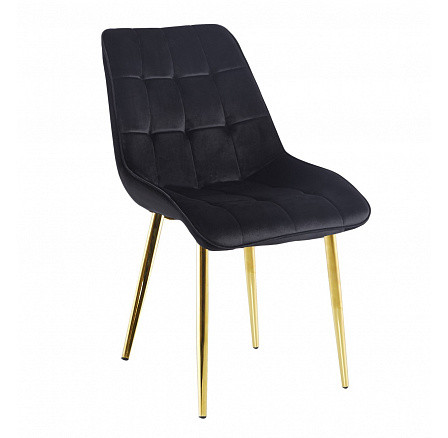 Židle velvet černá / zlaté nohy J262-1