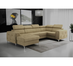 Rohová sedací souprava ORION MAX III s funkcí spaní 165x320x185 cm - béžová, pravá