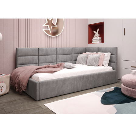 Postel ZAZU - šedá - T92, Pravá strana Postel ZAZU - šedá - T92, Pravá strana