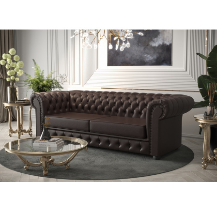 Sofa MANCHESTER III 218 cm přírodní kůže - Pohovka bez funkce spaní, Kůže F-4