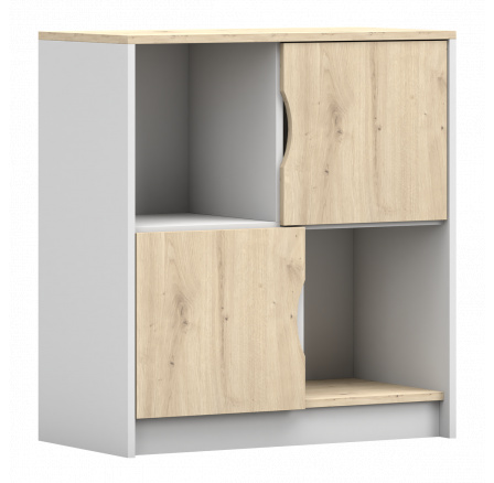 Komoda - JOY I 01, Bílá/Dub Artisan