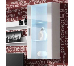 Závěsná vitrína SOHO S2, bílá/bílý lesk