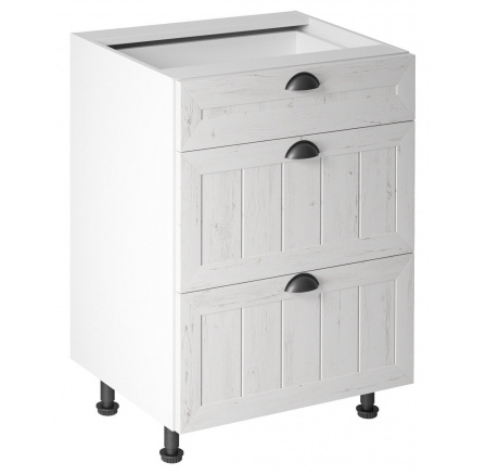 Kuchyňská dolní skřínka PROWANSJA D60S3, Bílá/Borovice Andersen