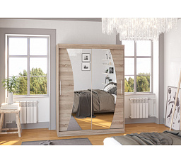 Posuvná skříň se zrcadlem MODESTO 150 Truffle+Truffle