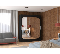 Posuvná skříň se zrcadlem ARIZONA 180 Černá+Černá