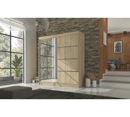 Posuvná skříň se zrcadlem GILTON 200 Sonoma+Sonoma