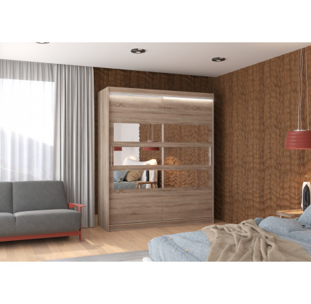 Posuvná skříň se zrcadlem a LED osvětlením TOLEDO 180 Truffle+Truffle Posuvná skříň se zrcadlem a LED osvětlením TOLEDO 180 Truffle+Truffle