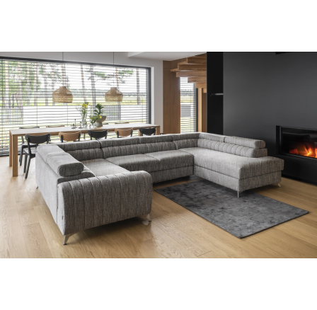 Rohová sedací souprava ve tvaru U LOUIS, Marte 130 Pravá