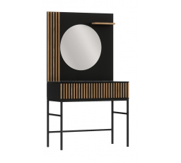 Toaletní stolek se zrcadlem MEORATI 85, Černá/Dub Artisan