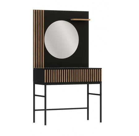 Toaletní stolek se zrcadlem MEORATI 85, Černá/Dub Artisan Toaletní stolek se zrcadlem MEORATI 85, Černá/Dub Artisan