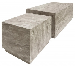 Sada 2 konferenčních stolků Dice mramor šedý