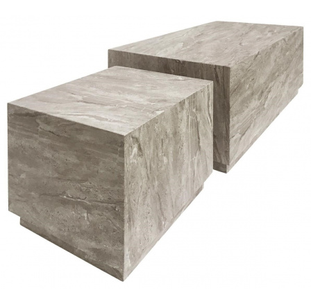 Sada 2 konferenčních stolků Dice mramor šedý