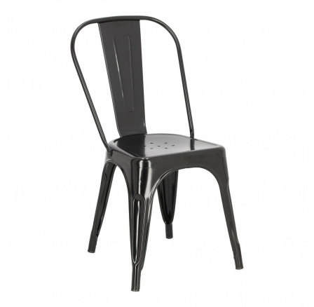 Židle Paris černá inspirovaná Tolix