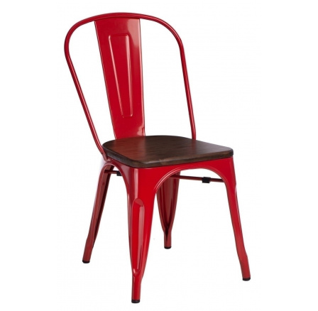 Židle Paris Wood červená borovice ořech