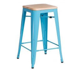 Barová židle Paris Wood 65 cm modrá borovice přírodní