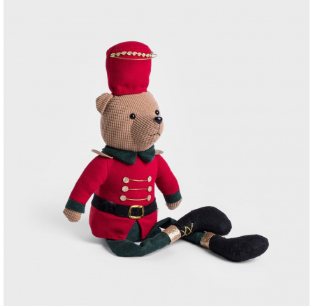 GNOME GUSTI Louskáček medvědí skřítek v červeném oblečení, teleskopické nohy 46 cm XM24 705496