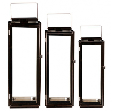 Lucerna - tenké kovové rámy, barva měděná, cena za sadu 3 ks