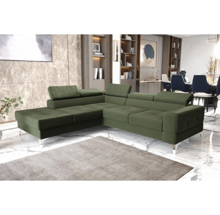 Rohová sedací souprava TOSCANIA II průměr 30x250 - levá, olivová