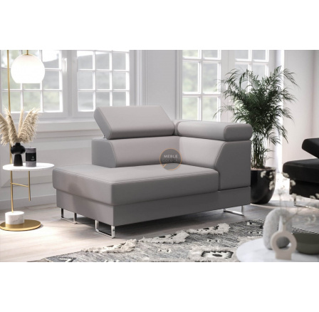 Křeslo lenoška GALAXY přírodní kůže - Levá strana, Šedá kůže