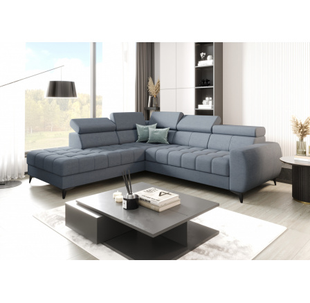 Rohová sedací souprava PORTO 225X255 cm - levá, odstíny šedomodré