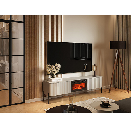 TV komoda VERA 190 EF s malým krbem, kašmír