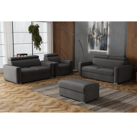 Sedací souprava Petrit 3+2+1+taburet Kronos šedá Sedací souprava Petrit 3+2+1+taburet Kronos šedá