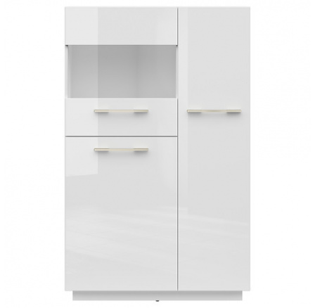 Vittrína FL SMART REG2D1W/KPL, bílá alpská/bílý lesk