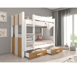 Dvoulůžková patrová postel ARTA 200x90 Bílá+Artisan