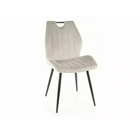 Jídelní židle ARCO VELVET, světle šedý Bluvel 03/černý mat Jídelní židle ARCO VELVET, světle šedý Bluvel 03/černý mat