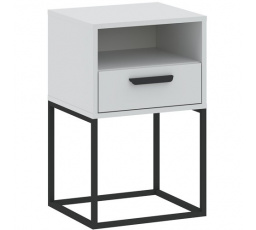 Noční stolek CADRO 1S 40 NR5, Bílá/Černá