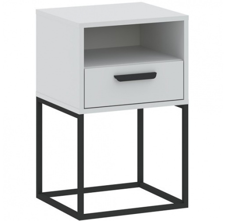 Noční stolek CADRO 1S 40 NR5, Bílá/Černá