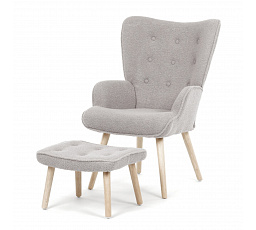 Relaxační křeslo, šedá, látka bouclé, AK-319 GREY2