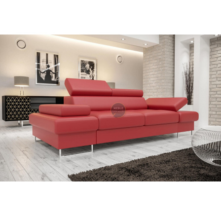 Sofa GALAXY II 235 cm přírodní kůže - červená kůže