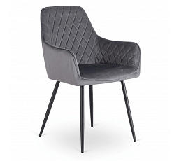 Židle BRESSO Šedá Sametová