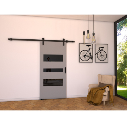 Posuvné dveře LOFT C80, Šedá/Černá Posuvné dveře LOFT C80, Šedá/Černá