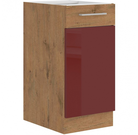 Kuchyňská skříňka Vega 40D1F dub lancelot/bordo lesk Kuchyňská skříňka Vega 40D1F dub lancelot/bordo lesk