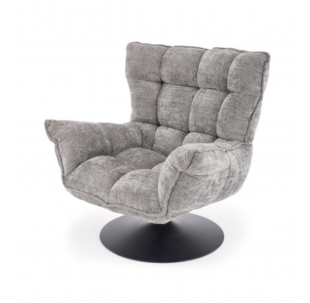 Otočné a houpací křeslo HAGEN, Šedá/Černá