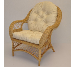 Ratanové křeslo Florida medové  polstr béžový melír