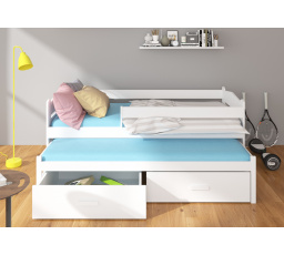 Dvojlůžko s bariérkou TIARRO 180x80 Bílá